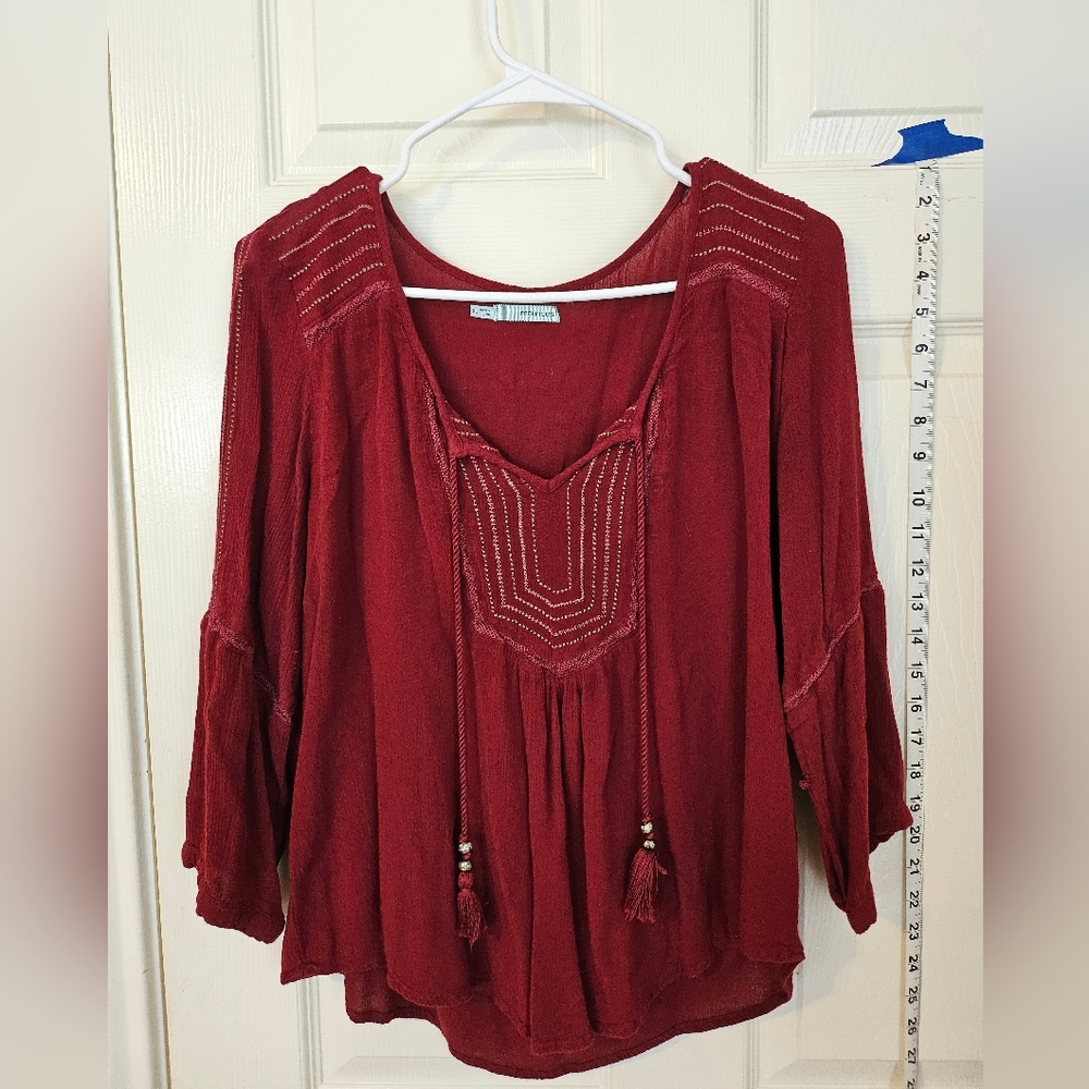 Women's Maurices Red Bohemian Top